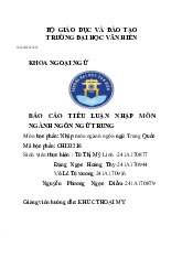 Tiểu luận Khám Phá Tử Cấm Thành môn Nhập môn ngành Ngôn ngữ Trung Quốc - Trường Đại học Văn Hiến.