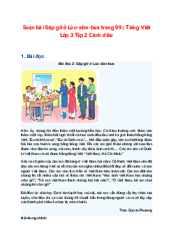 Soạn bài Gặp gỡ ở Lúc-xăm-bua trang 99 | Tiếng Việt Lớp 3 Tập 2 Cánh diều
