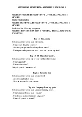 Tài liệu tiếng anh - SPEAKING REVISION