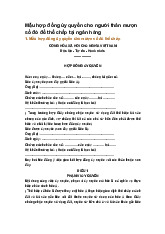 Mẫu hợp đồng ủy quyền cho người thân mượn sổ đỏ để thế chấp tại ngân hàng