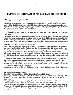 Bài thu hoạch tham quan bảo tàng Hồ Chí Minh | Tư tưởng Hồ Chí Minh | Trường Đại học Thủy Lợi