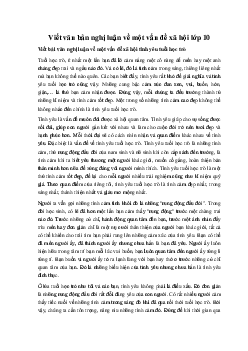 Viết văn bản nghị luận về một vấn đề xã hội Ngữ Văn lớp 10 sách Kết Nối Tri Thức