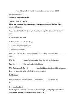Tiếng Anh 10 Unit 2: Communication and culture/CLIL - Kết Nối Tri Thức