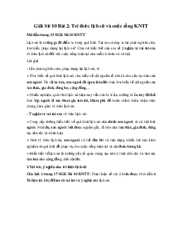 Giải Sử 10 Bài 2: Tri thức lịch sử và cuộc sống Kết nối tri thức