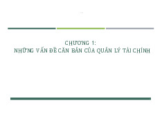 Những vấn đề căn bản trong quản lý tài chính doanh nghiệp | Môn Tài chính ngân hàng- Trường Đại học Lao động - Xã hội