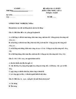 Đề thi học kì 1 môn Công nghệ 11 năm 2023 - 2024 sách Cánh diều
