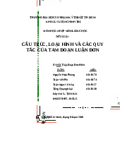 Tiểu luận Cấu trúc, loại hình và các quy tắc của tam đoạn luận  - Kinh tế Chính trị | Trường Đại học Bách khoa Thành phố Hồ Chí Minh