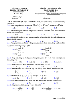 Đề thi giữa học kỳ 2 Toán 10 năm 2023 – 2024 trường THPT C Hải Hậu – Nam Định