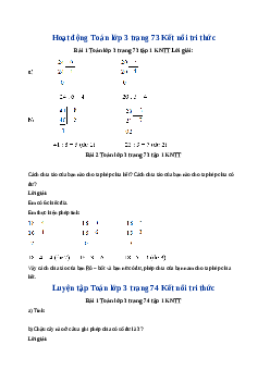 Giải SGK môn Toán 3 - Bài 25: Phép chia hết, phép chia có dư | Kết nối tri thức