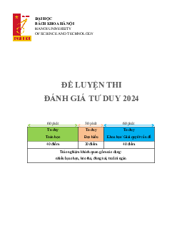 Đề luyện thi đánh giá tư duy Đại học Bách Khoa Hà Nội 2024 - Đề 7 (có đáp án)
