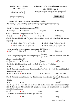 Đề cuối học kỳ 2 Toán 10 năm 2022 – 2023 trường THPT Quế Sơn – Quảng Nam