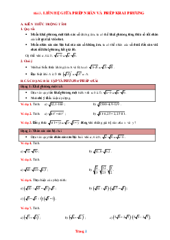 Phương pháp giải toán 9 liên hệ giữa phép nhân và phép khai phương (có đáp án và lời giải chi tiết)