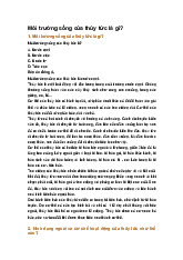 Môi trường sống của thủy tức là gì?