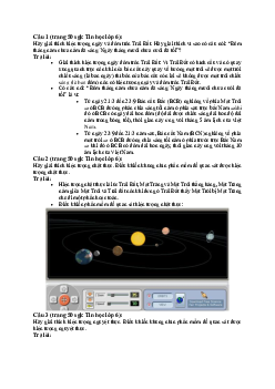 Giải bài tập SGK Tin học 6 bài 7: Quan sát hệ mặt trời  | Chân trời sáng tạo
