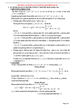 Tóm tắt lý thuyết và bài tập trắc nghiệm sự tương giao giữa hai đồ thị hàm số Toán 12