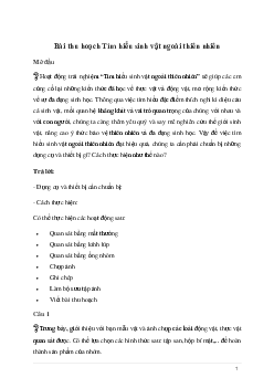 Giải KHTN Lớp 6 Bài 39: Tìm hiểu sinh vật ngoài thiên nhiên | kết nối tri thức