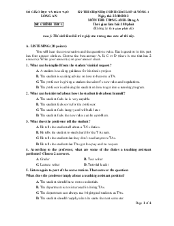 Kỳ thi HSG ĐBCL lần thứ 17 Long An - năm 2011 môn Tiếng Anh (có đáp án)
