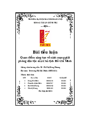 Quan điểm sáng tạo về cách mạng giảiphóng dân tộc của Chủ tịch Hồ Chí Minh | Tiểu luận Tư tưởng Hồ Chí Minh | Đại học Bách Khoa Hà Nội