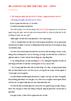 Đề cương Triết học 2| môn Triết học Mác -Lênin | Đại học sư phạm Hà nội