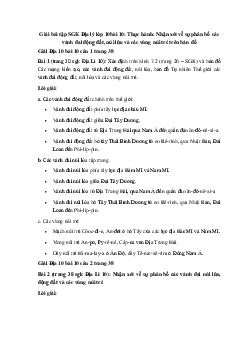 Giải bài tập SGK Địa lý lớp 10 bài 10: Thực hành: Nhận xét về sự phân bố các vành đai động đất, núi lửa và các vùng núi trẻ trên bản đồ