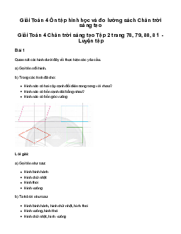 Giải Toán lớp 4 Bài 78: Ôn tập hình học và đo lường| Chân trời sáng tạo