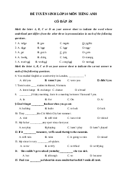 Đề thi thử vào lớp 10 môn tiếng Anh Thái Bình số 2 năm 2021-2022