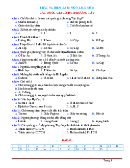 Trắc nghiệm Sử 6 Bài 5: Các quốc gia cổ đại Phương Tây (có đáp án)