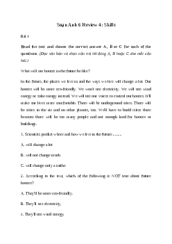 Tiếng Anh 6 Review 4: Skills | Global Success