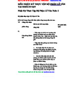 Nhật Ký Thực Tập Lễ Tân Tại Khách Sạn [123doc]: Tuần 1-8