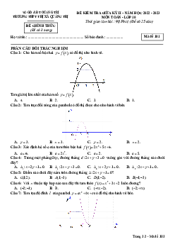 Đề giữa kỳ 2 Toán 10 năm 2022 – 2023 trường THPT Thị xã Quảng Trị