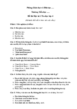 Đề thi học kì 1 môn Tin học 4 năm 2023 - 2024 sách Kết nối tri thức với cuộc sống | đề 2