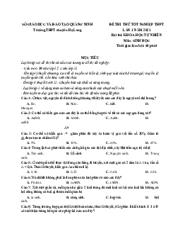 Đề thi thử THPT Quốc gia 2021 môn Sinh học trường chuyên Hạ Long lần 1 có đáp án