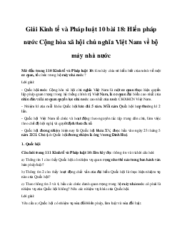 Giải Kinh tế và Pháp luật 10 bài 18 CD