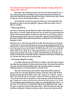 Yếu tố chính trị ảnh hưởng đến việc thực hiện pháp luật về phòng, chống tham nhũng ở nước ta hiện nay.