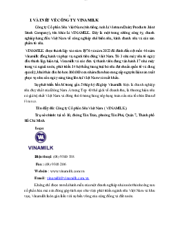 Tiểu luận về Ma trận SWOT của Vinamilk