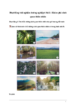 Giải Hoạt động trải nghiệm 6: Khám phá cảnh quan thiên nhiên | Kết nối tri thức