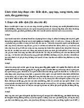 Cách trình bày đoạn văn: Diễn dịch, quy nạp, song hành, móc xích, tổng phân hợp