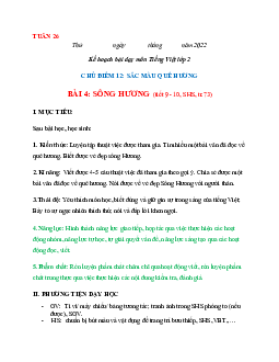 Bài 4: Sông hương Tuần 26 Tiết 9, 10 | Giáo án Tiếng Việt 2 học kì 2 | Chân trời sáng tạo