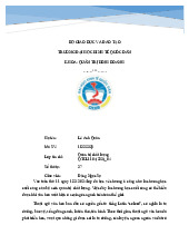 Bài tập cá nhân Nghiên cứu về Văn hóa chất lượng trong Quản trị doanh nghiệp môn Quản trị chất lượng | Đại học Kinh tế Quốc Dân