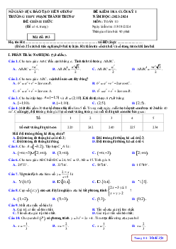 Đề cuối kỳ 1 Toán 10 năm 2023 – 2024 trường THPT Phạm Thành Trung – Tiền Giang