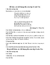 Đề khảo sát chất lượng đầu năm môn Văn lớp 12 năm 2025 (Đề 1)