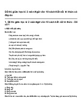 Đề thi giữa học kì 2 môn Ngữ văn 10 sách Kết nối tri thức có đáp án