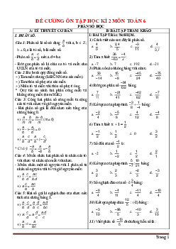 Đề cương ôn tập học kì 2 môn Toán lớp 6