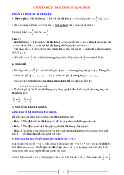 Chuyên đề đại lượng tỉ lệ nghịch Toán 7