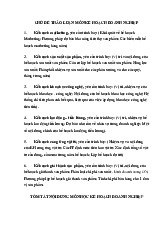 Chủ đề thảo luận môn Lập kế hoạch doanh nghiệp  | Học viện Nông nghiệp Việt Nam