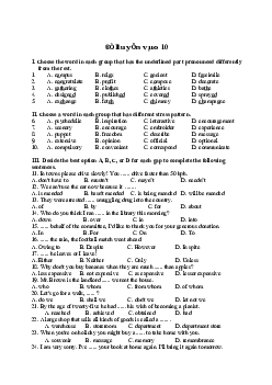 Đề luyện thi vào lớp 10 THPT Chuyên Ngoại ngữ năm học 2015-2016 (có đáp án)