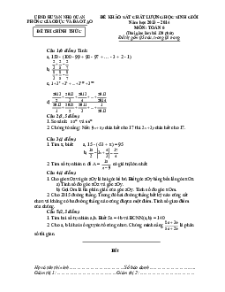 Đề học sinh giỏi huyện Toán 6 năm 2013 – 2014 phòng GD&ĐT Nho Quan – Ninh Bình