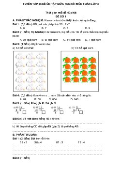 TOP 65 đề ôn tập giữa học kì 1 môn Toán lớp 3