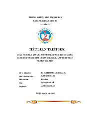 Tiểu luận Triết Final -  Quy luật từ những thay đổi về lưỡng dẫn đến những thay đổi về chất | Đại học Kinh tế Quốc Dân