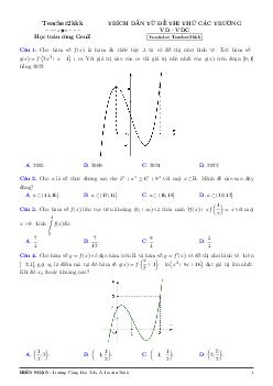Tuyển chọn TOP 200 bài toán VD – VDC từ các đề thi thử tốt nghiệp THPT môn Toán